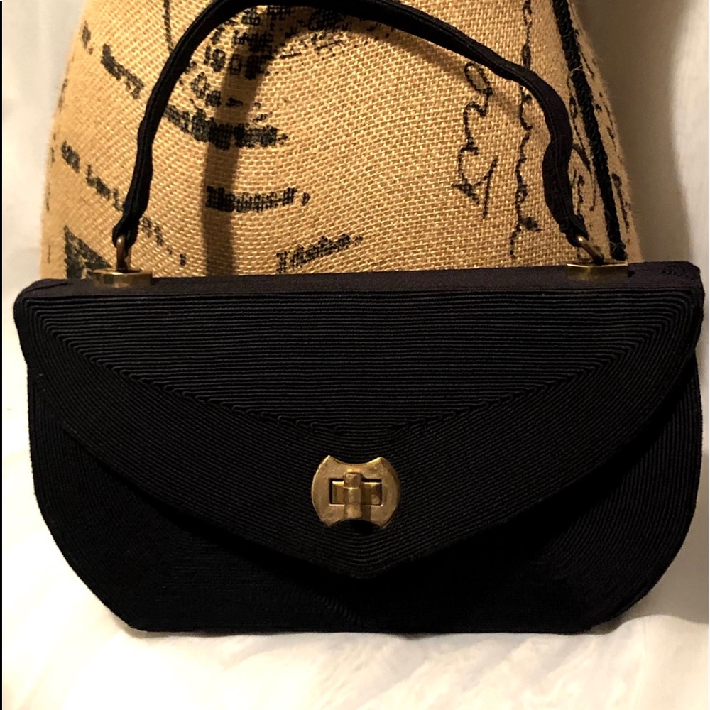 vintage navy blue evening handbag